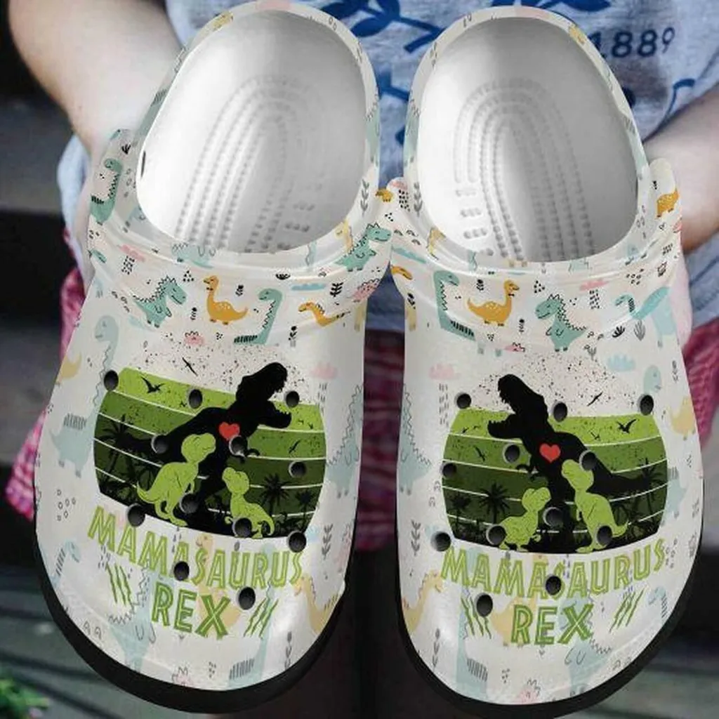 Cute Dinosaur Mamasaurus Rex Icon Personalized 7 Gift For Lover Rubber Crocs Clog