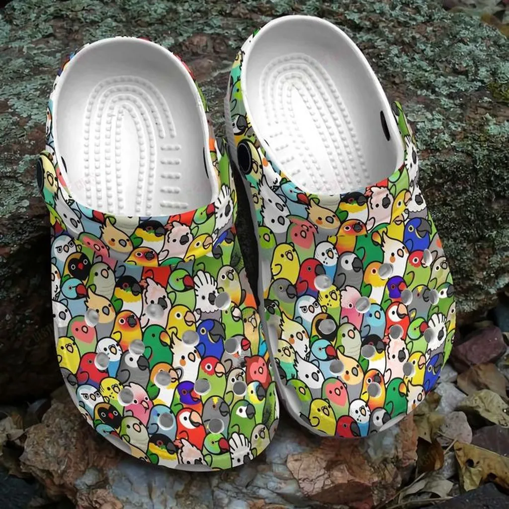 Cute Parrot Crocs, Personalized Crocs Classic Clogs