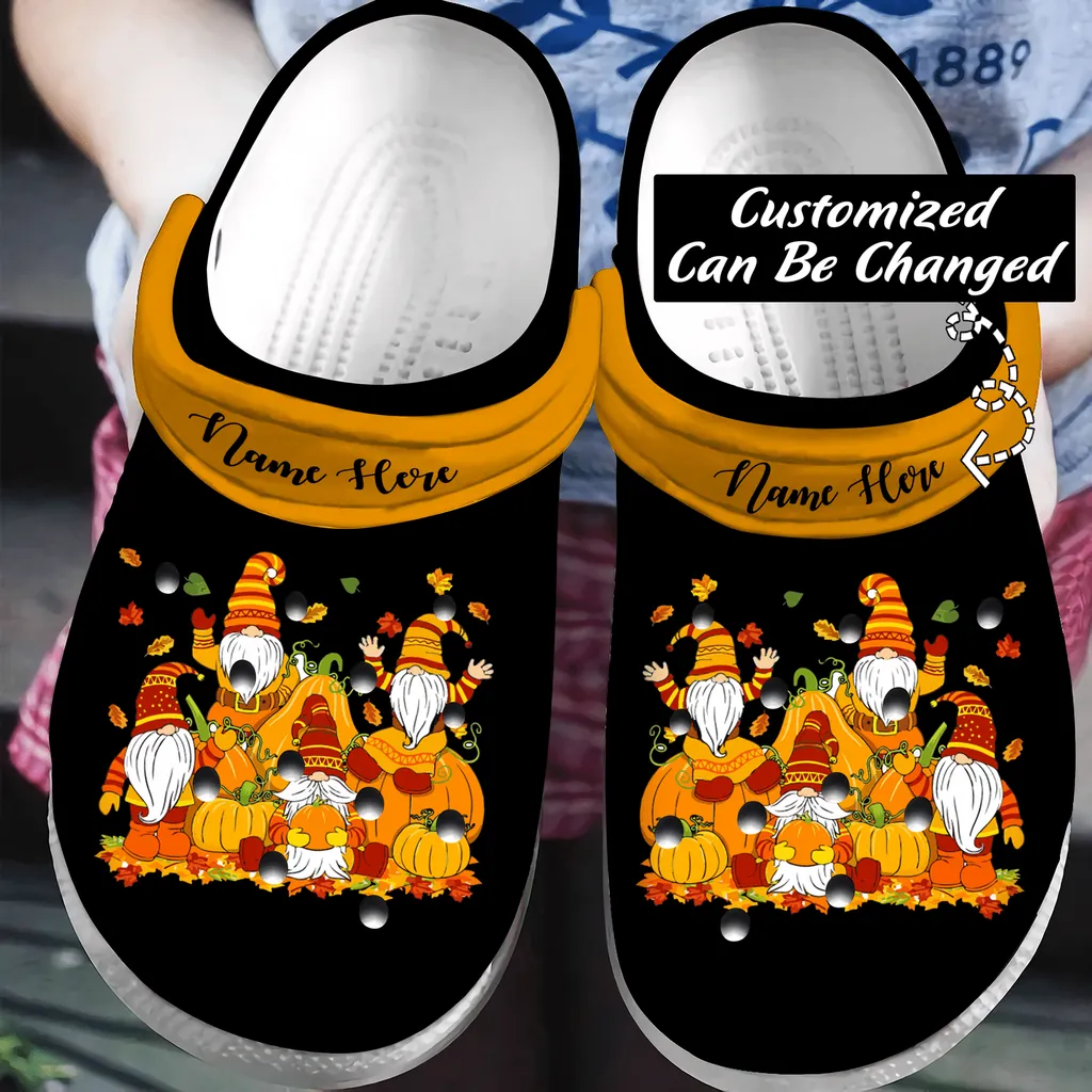 Cute Pumpkin Gnomes Fall Autumn Personalized Fall Crocs