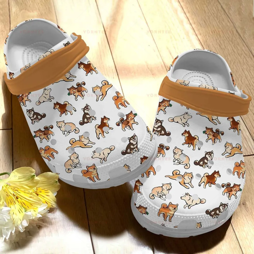 Cute Shiba Inu Gift For Lover Rubber Crocs Clog