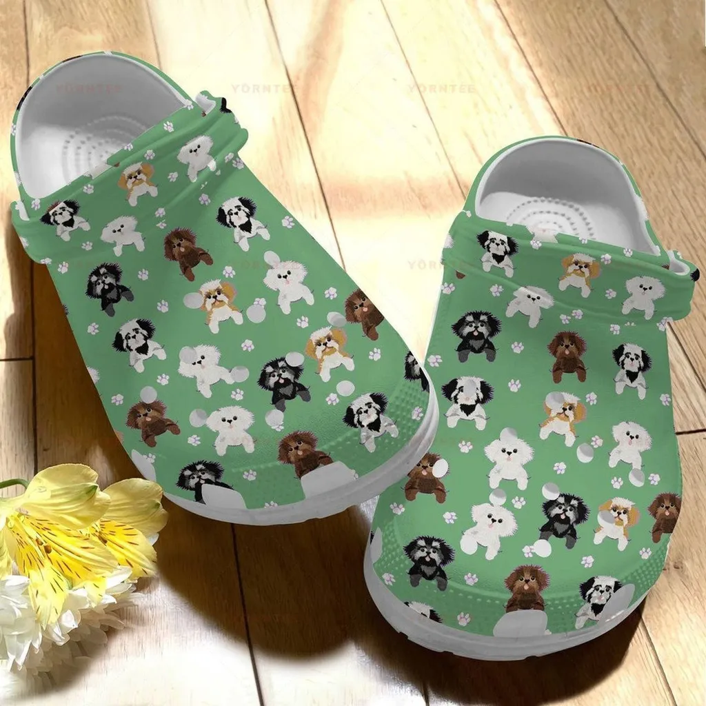 Cute Shih Tzu Gift For Lover Rubber Crocs Clog