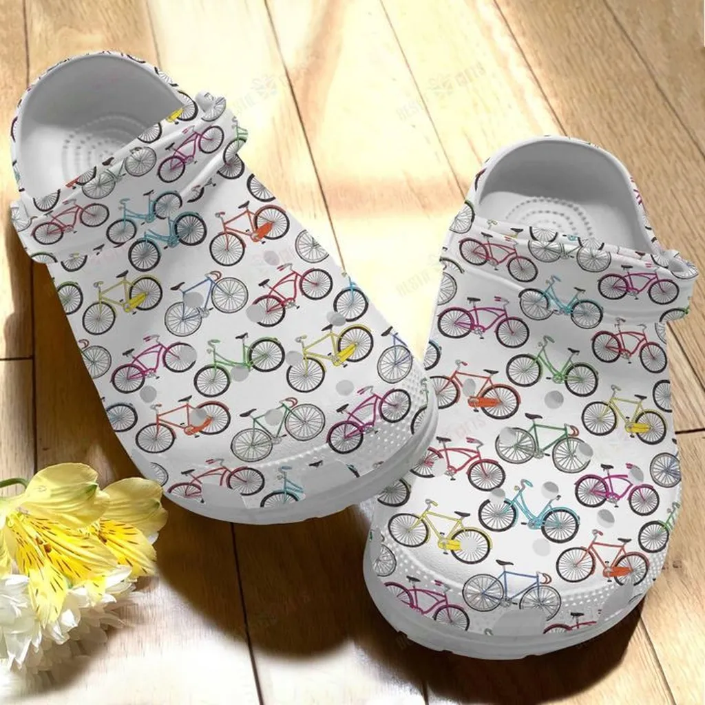 Cycling Beautiful Bicycles Crocs, Personalized Crocs Classic Clogs