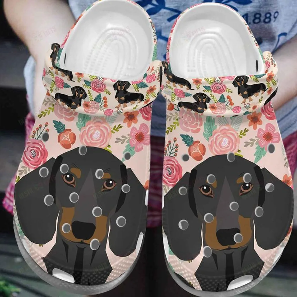 Dachshund Portrait Crocs Classic Clogs