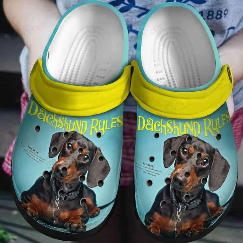 Dachshund Rule Crocs Classic Clogs