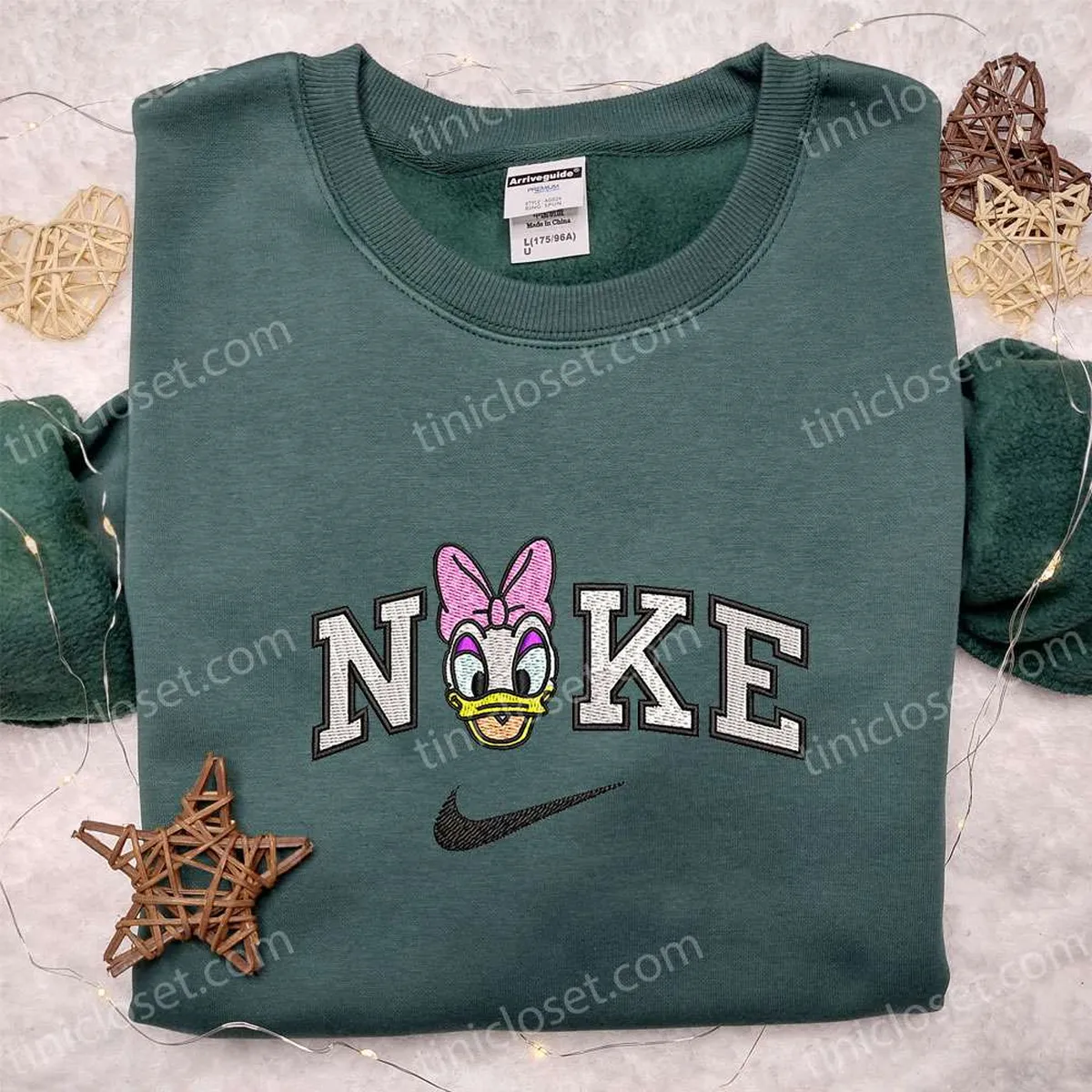 Daisy Duck Head x Nike Embroidered Shirt, Disney Characters Embroidered Hoodie, Nike Inspired Embroidered Sweatshirt