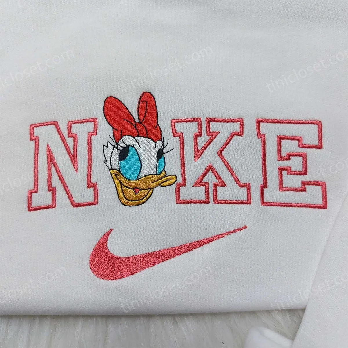 Daisy Duck Nike Embroidered Shirt, Disneyland Family Shirts, Nike Inspired Embroidered Hoodie