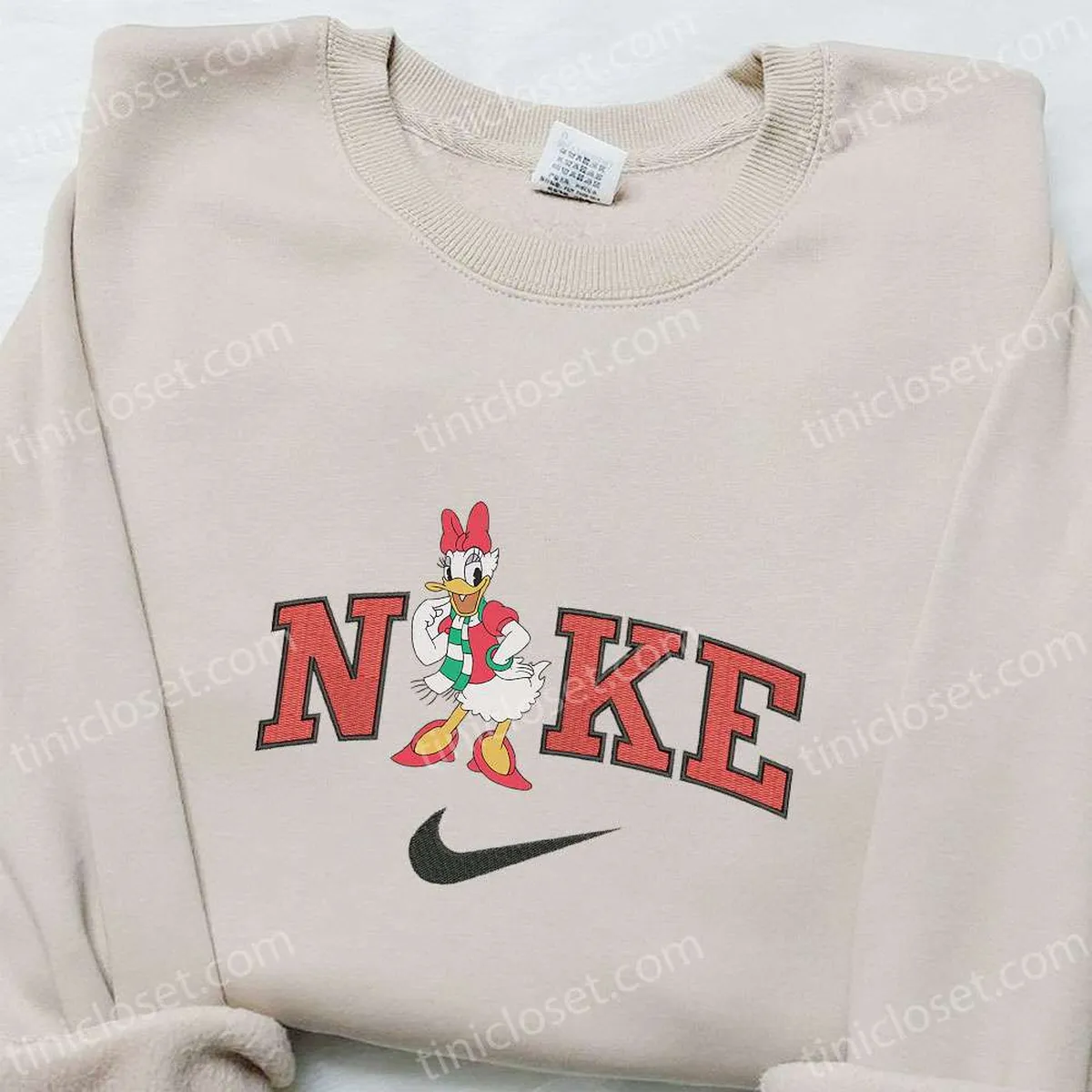 Daisy Duck x Nike Christmas Embroidered Sweatshirt, Disney Movie Christmas Embroidered Shirt, Best Christmas Gift Ideas