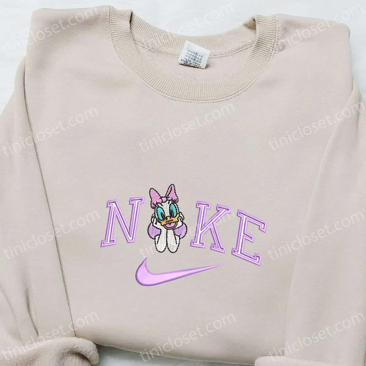 Daisy Duck x Nike Embroidered Shirt, Disney Characters Embroidered Hoodie, Nike Inspired Embroidered Sweatshirt