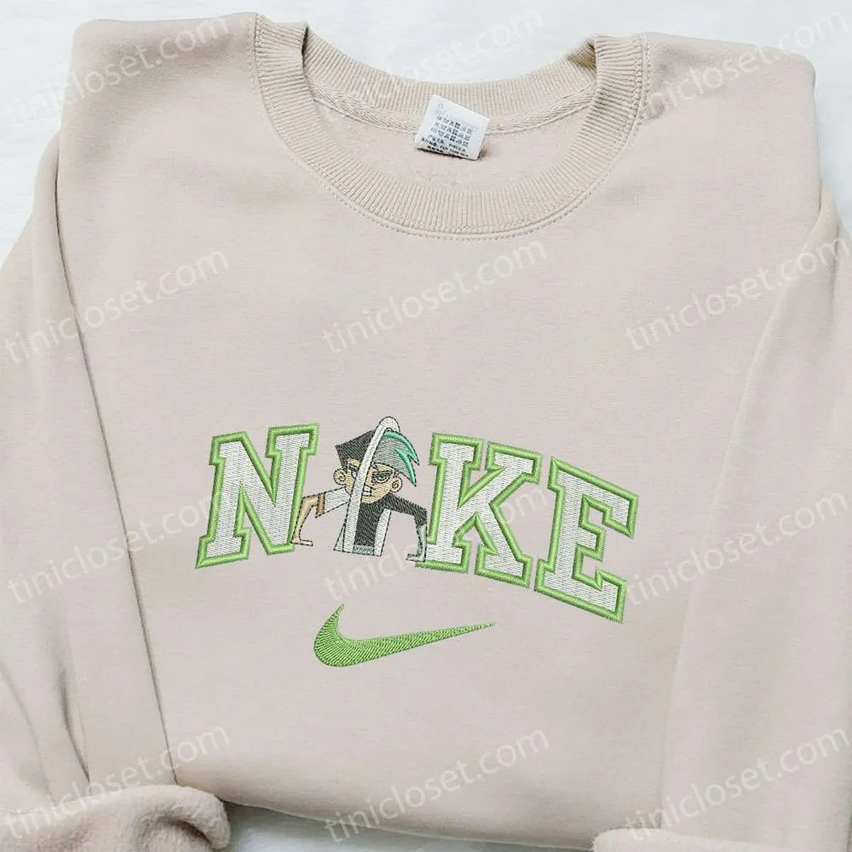 Danny Phantom x Nike Cartoon Embroidered Sweatshirt, The Fairly OddParents Embroidered Shirt, Nike Inspired Embroidered Shirt