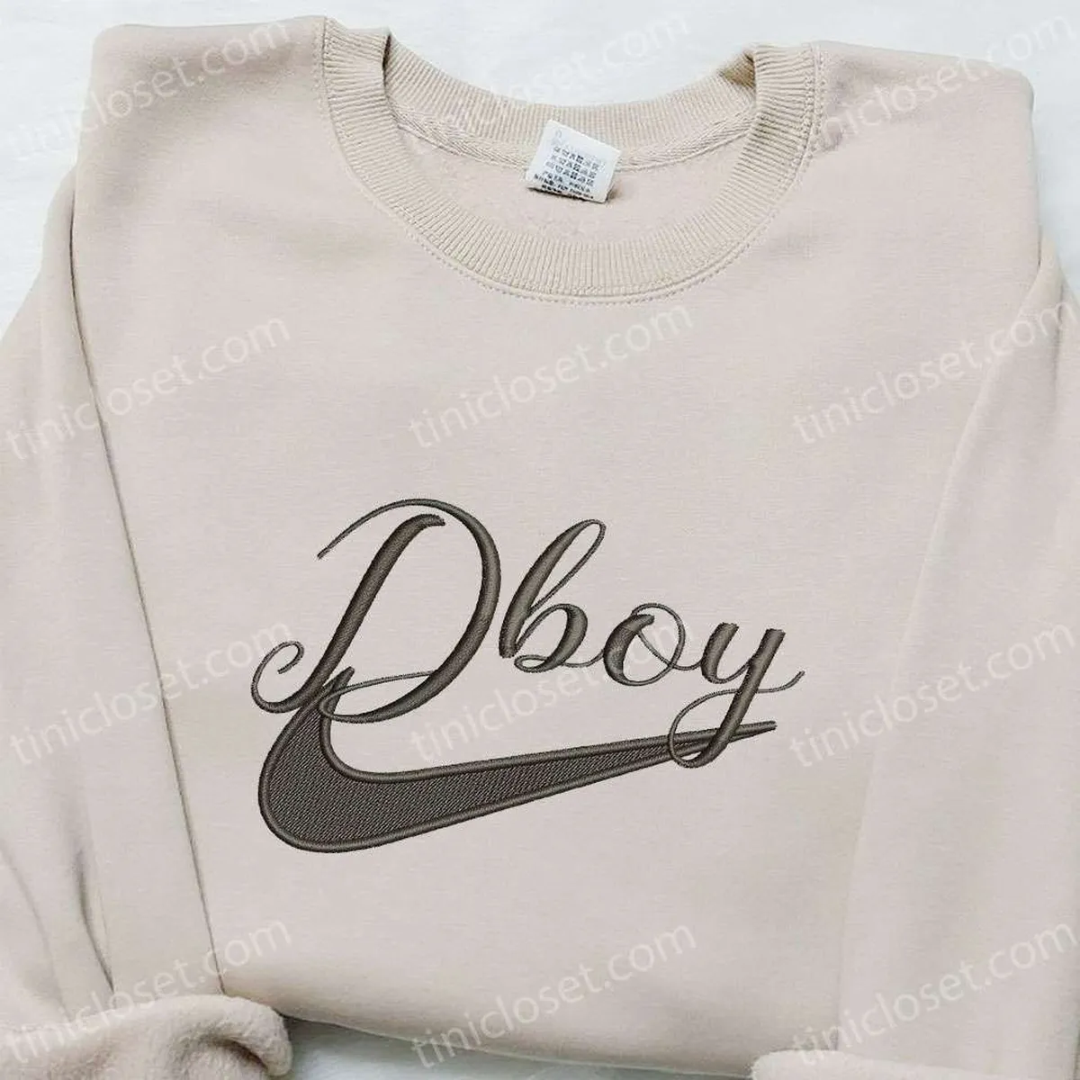 Dboy x Swoosh Embroidered Hoodie, Custom Embroidered Shirt, Nike Inspired Embroidered Shirt