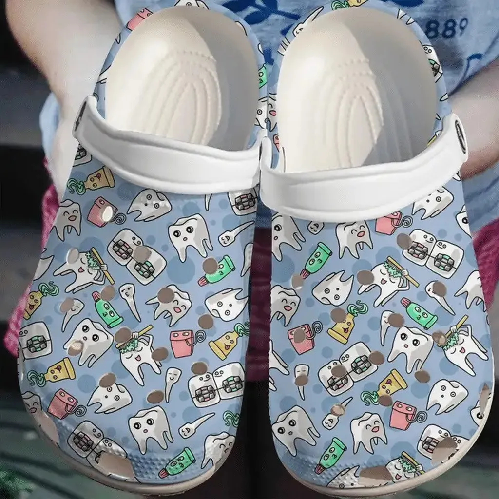 Dentist Doctor Teeth Pattern Crocs Crocband Clog