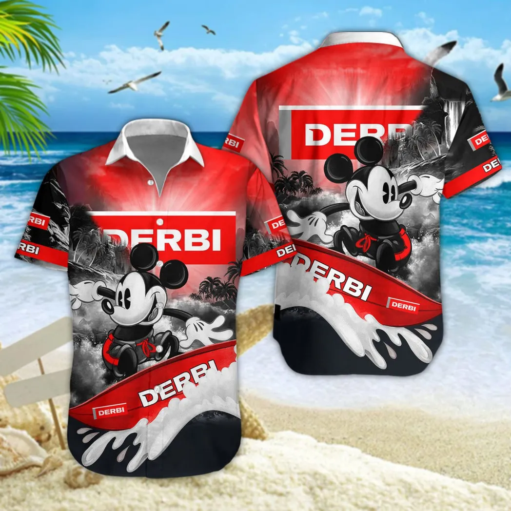 Derbi Motorcycles Hawaiian Shirt Style Classic Oversized Hawaiian