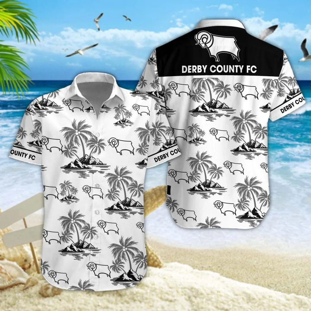 Derby County Hawaiian Shirt Style Classic Oversized Hawaiian