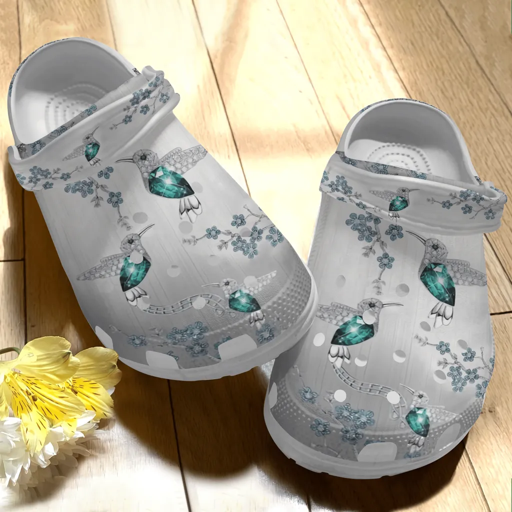 Diamond Hummingbird Crocs Clog Shoe Birthday Thanksgiving Gift