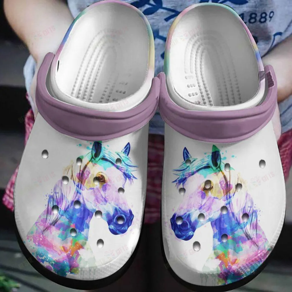 Diamond Painting Horse Head Crocs Classic Clogs