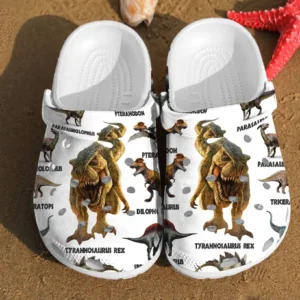 Dinosaur Types Pattern Gift For Lovers Crocs Clog