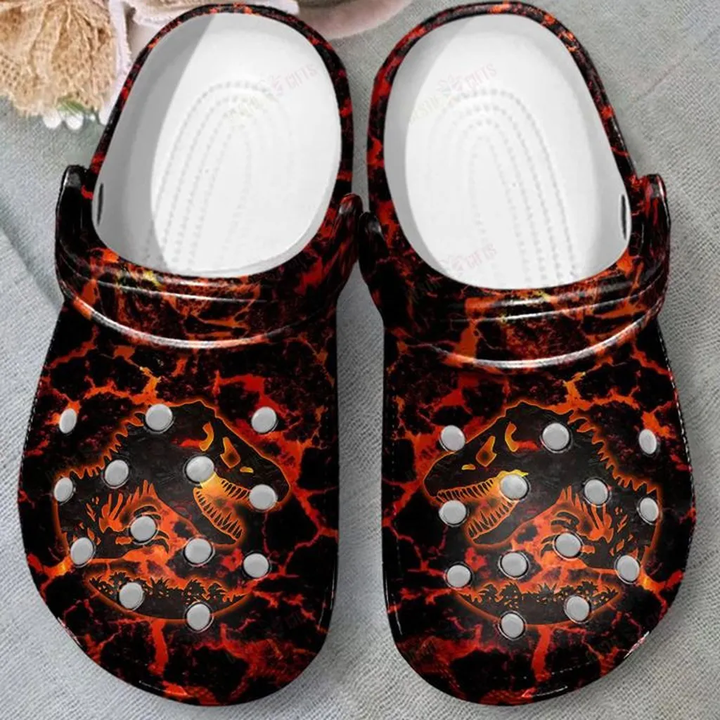 Dinosaurs Fire Art Crocs Classic Clogs