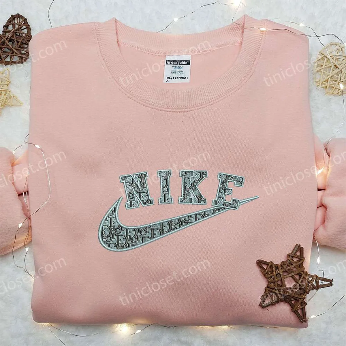 Dior x Nike Embroidered Sweatshirt, Brand Embroidered Shirt, Nike Inspired Embroidered Shirt