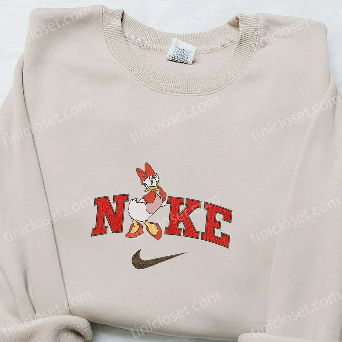 Disney Elegant Daisy Duck x Nike Christmas Embroidered Sweatshirt, Movie Christmas Embroidered Shirt, Best Christmas Gift Ideas