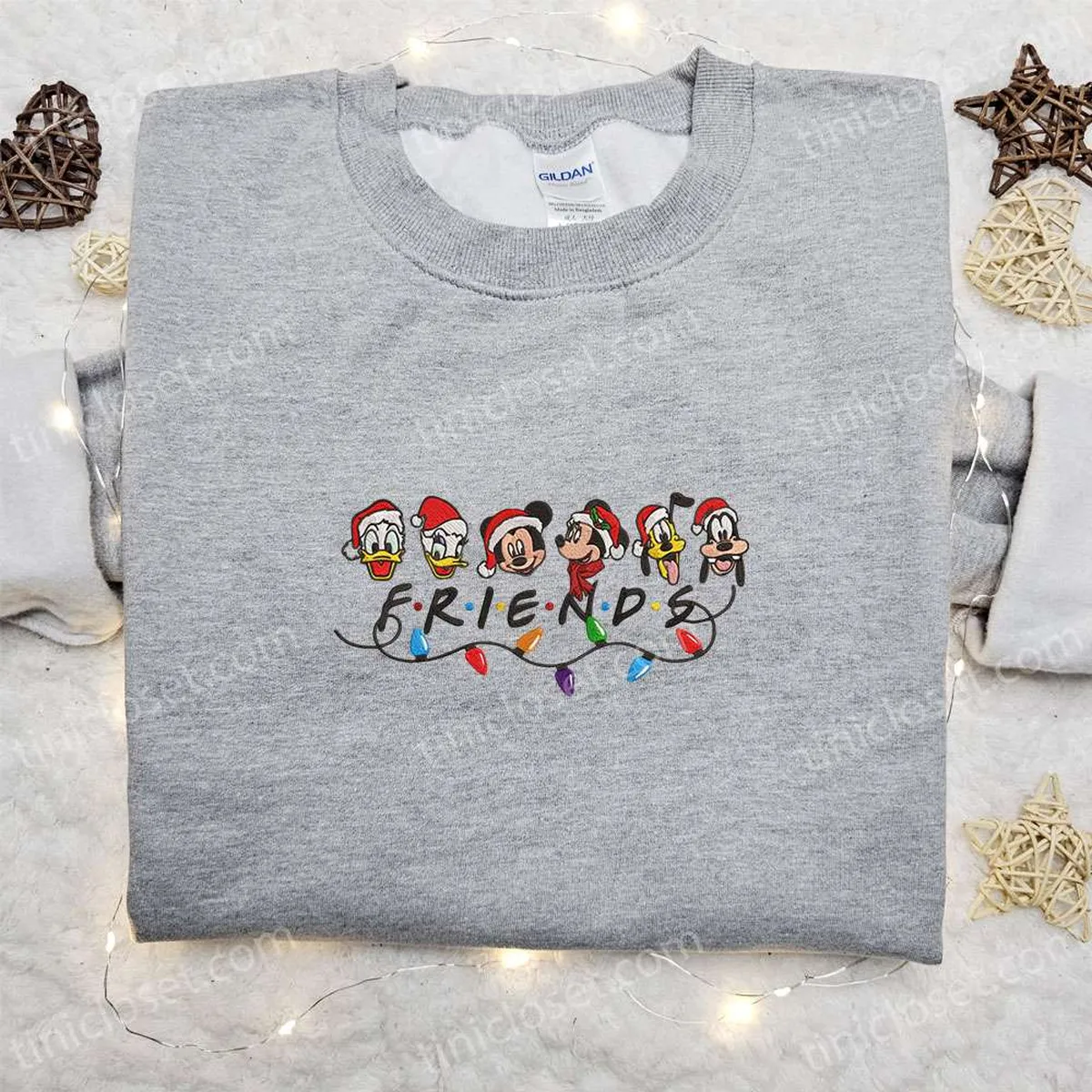 Disney Friends Team x Nike Christmas Embroidered Sweatshirt, Cartoon Christmas Embroidered Shirt, Best Christmas Gift Ideas