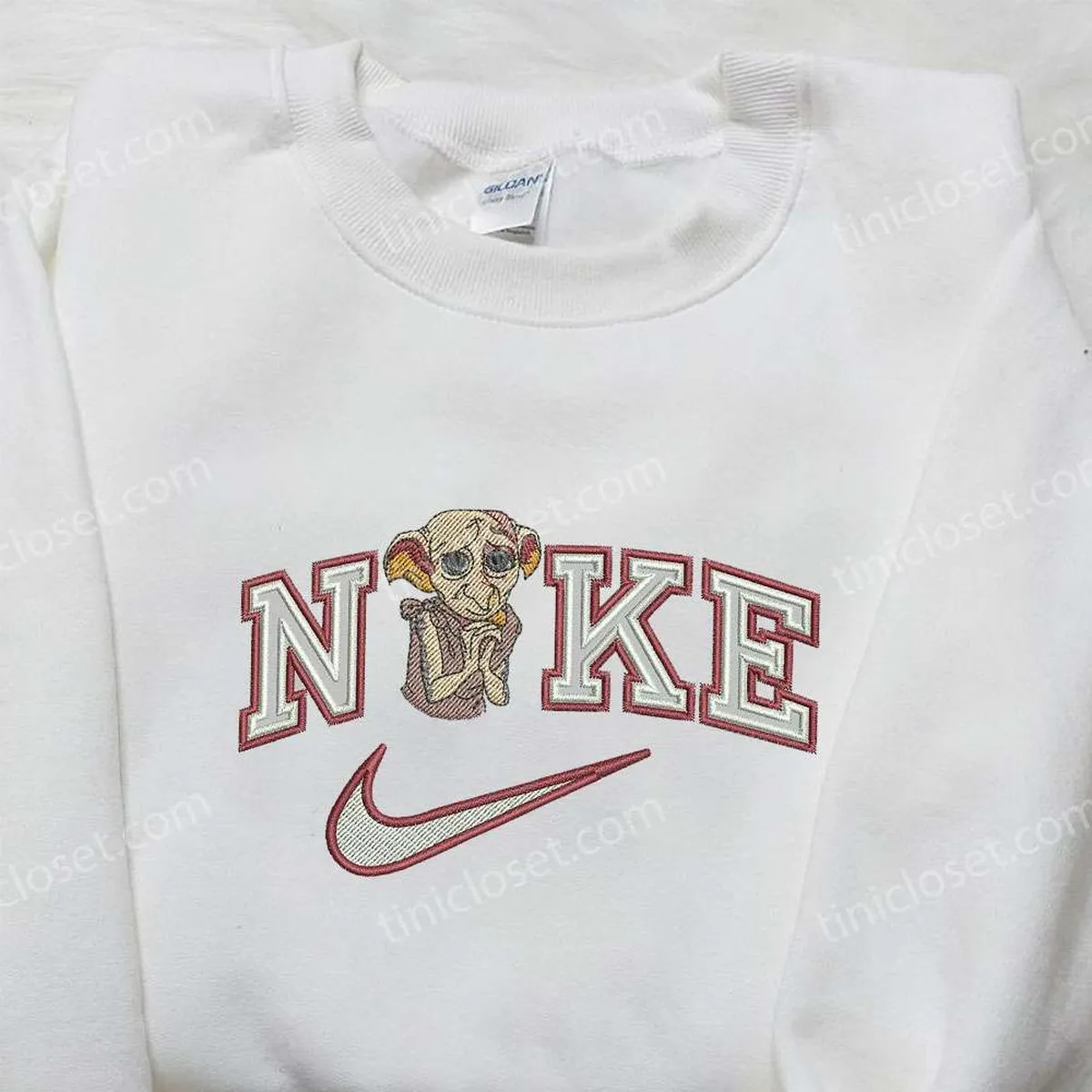 Dobby x Nike Embroidered Shirt, Harry Potter Embroidered Shirt, Custom Nike Embroidered Shirt