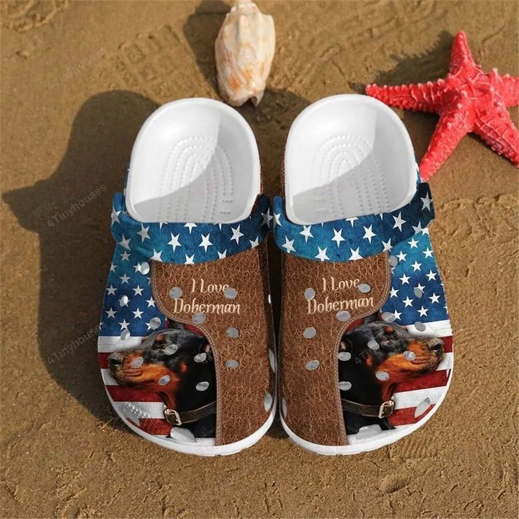 Doberman Crocs, Personalized Crocs Classic Clogs