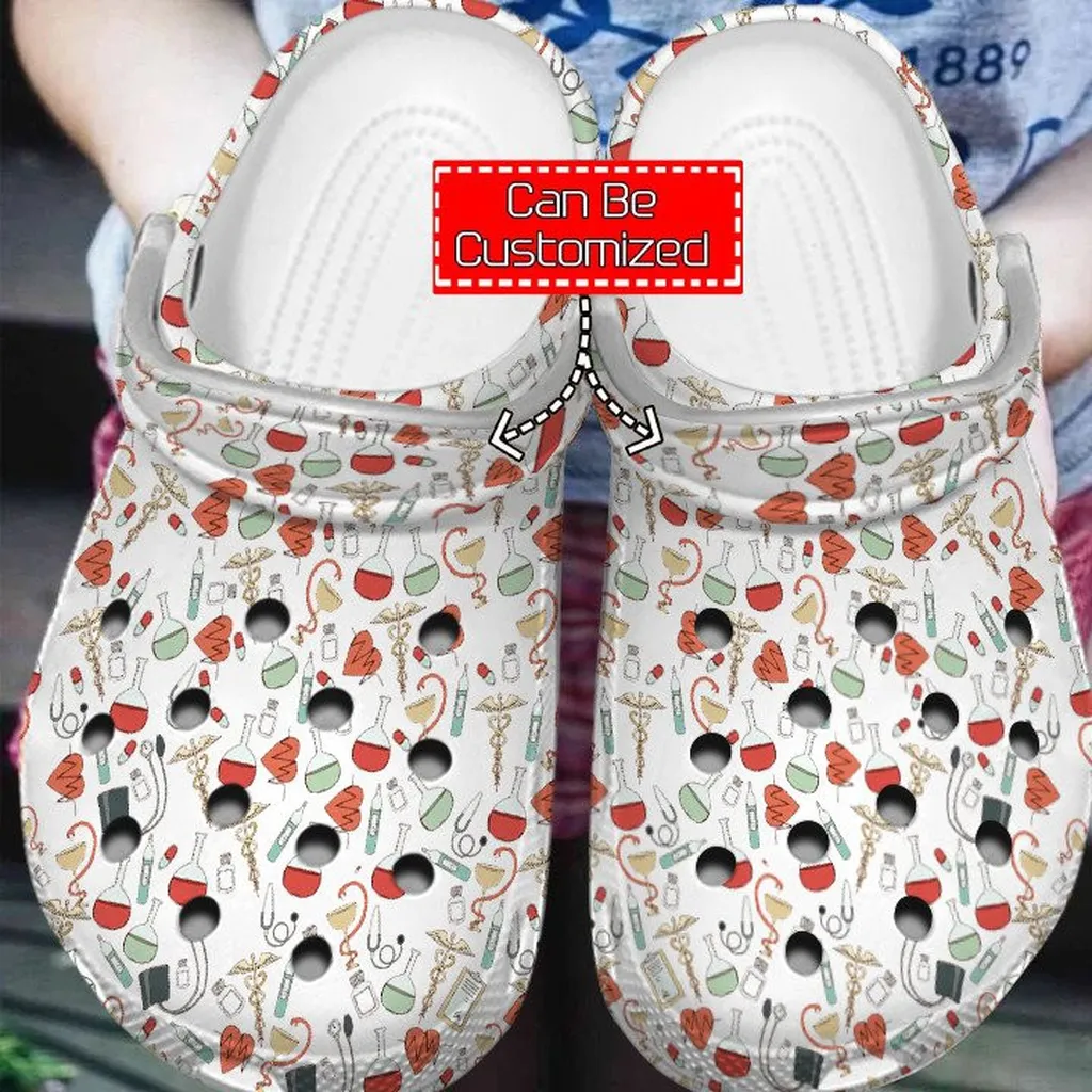 Doctor Nurse Pattern Clogs