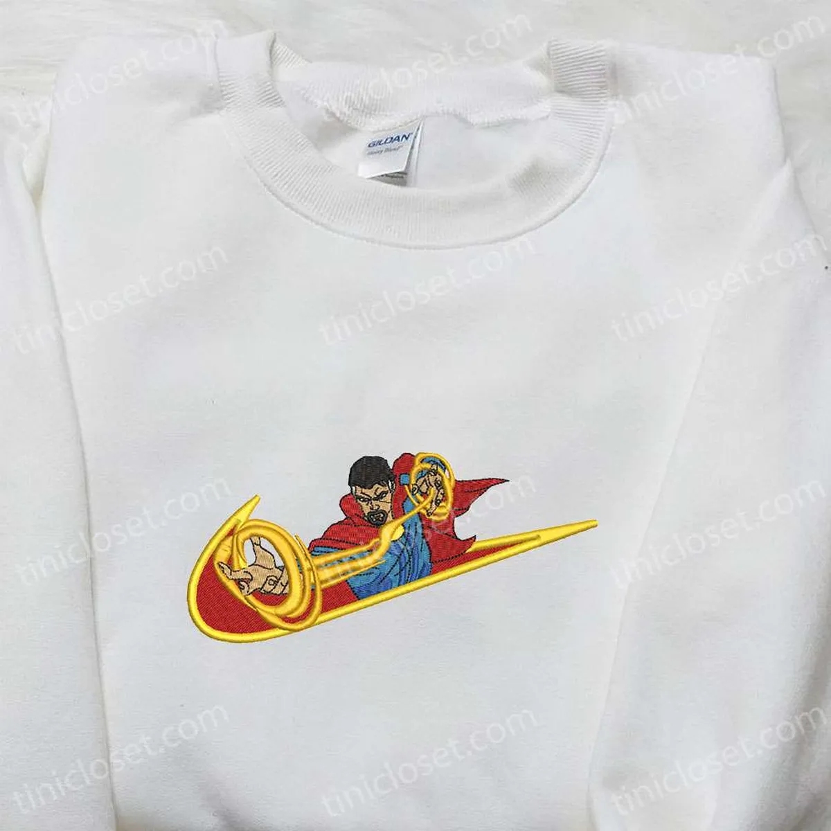 Doctor Strange x Nike Swoosh Movie Embroidered Shirt, Custom Nike Embroidered Shirt, Best Birthday Gift Ideas