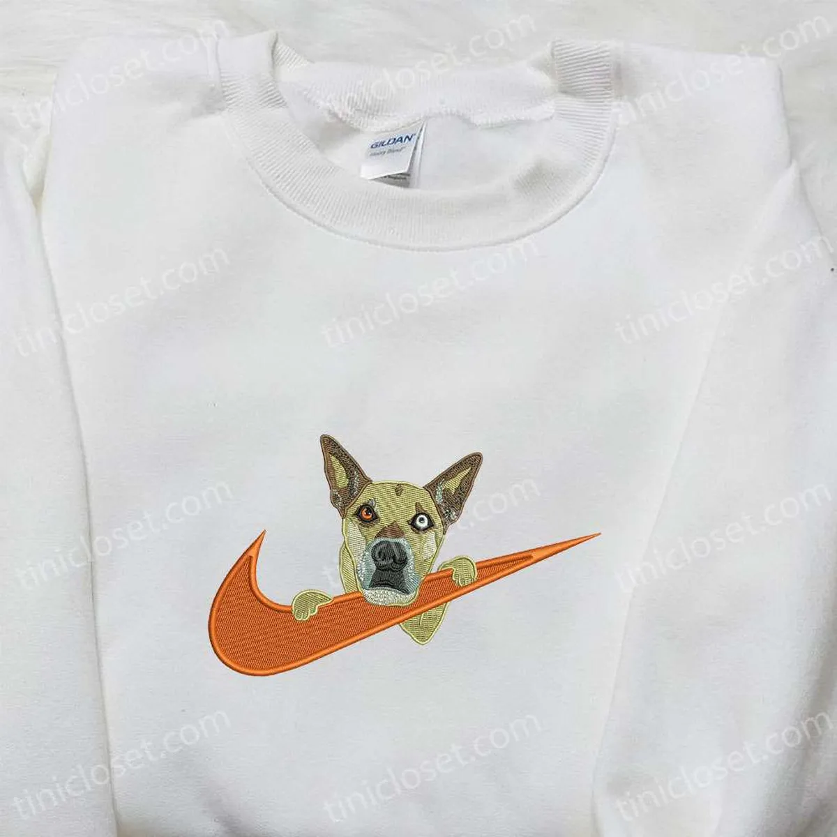 Dog x Nike Swoosh Embroidered Shirt, Animal Embroidered Hoodie, Best Gifts For Family