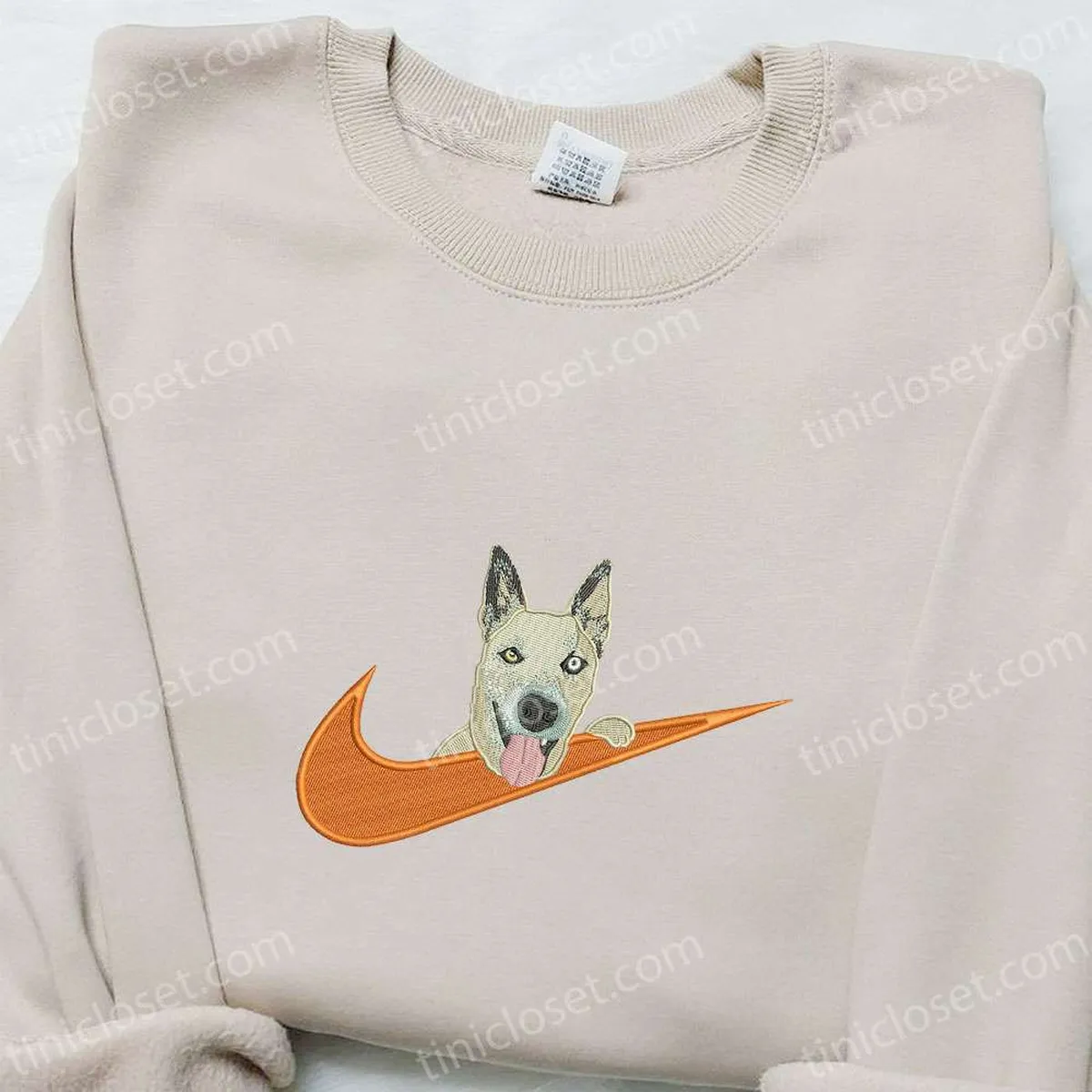 Dog x Nike Swoosh Embroidered Shirt, Animal Embroidered Hoodie, Best Gifts For Family