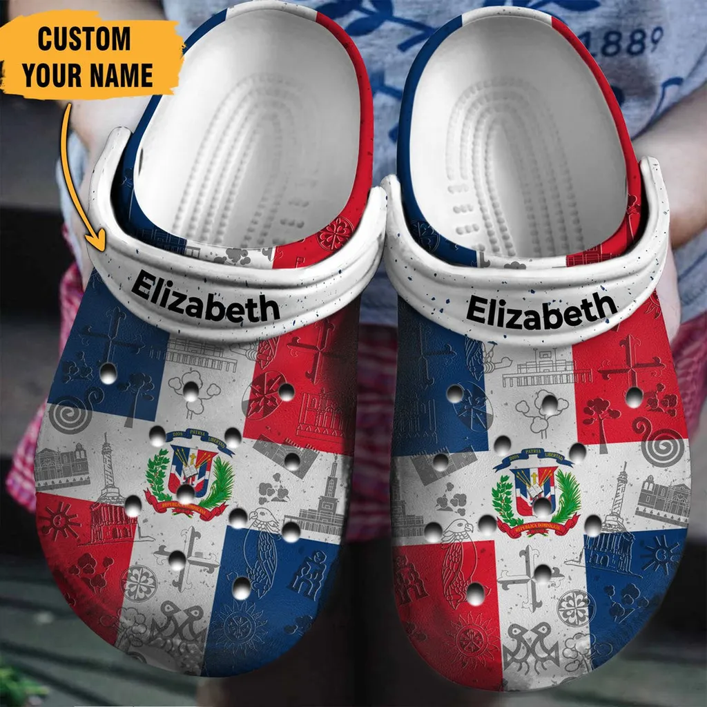 Dominican Flag For Men And Women Rubber Crocs Clog