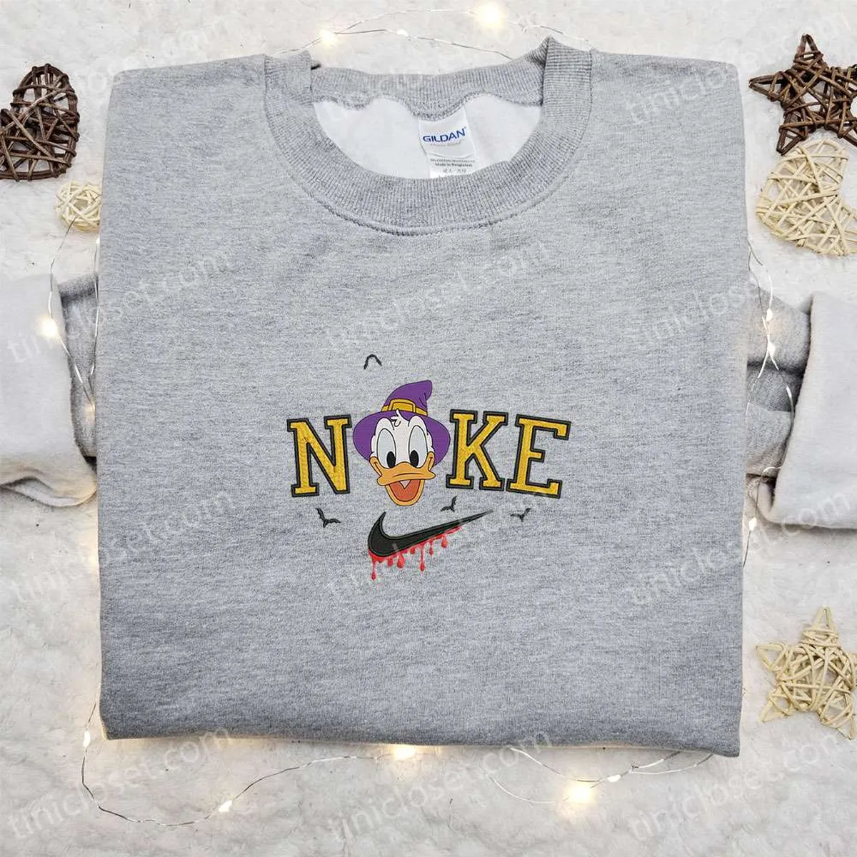 Donald Duck Halloween x Nike Embroidered Sweatshirt, Walt Disney Characters Embroidered Shirt, Best Halloween Gift Ideas