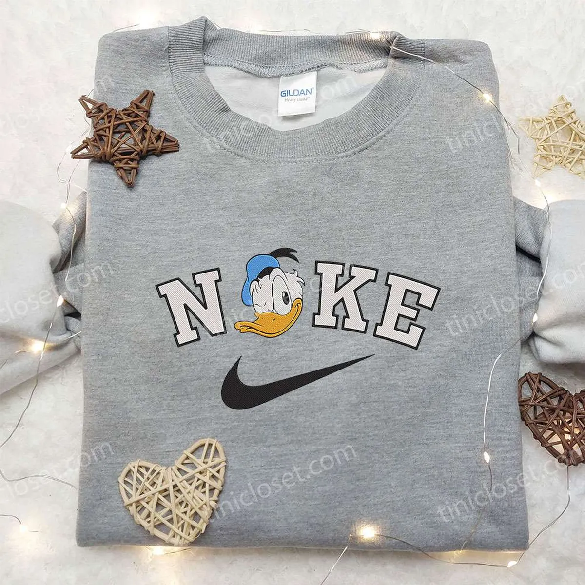 Donald Duck x Nike Embroidered Hoodie, Donald Duck Disney Embroidered Shirt, Nike Inspired Embroidered Shirt