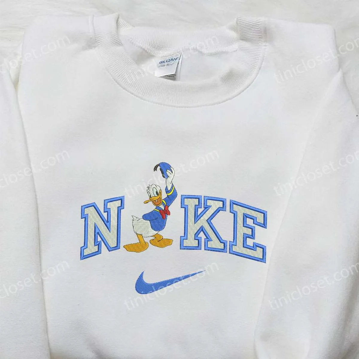 Donald Hat x Nike Embroidered Shirt, Donald Duck Embroidered Shirt, Custom Nike Embroidered Shirt