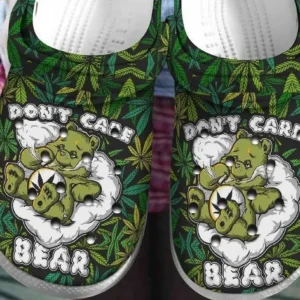 Dont Care Bear Weed Cannabis Rubber Crocs Clog