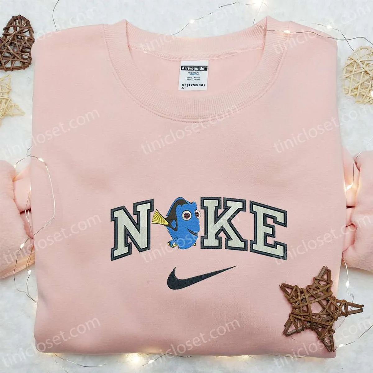 Dory x Nike Cartoon Embroidered Tshirt, Finding Nemo Embroidered Shirt, Nike Inspired Embroidered Shirt