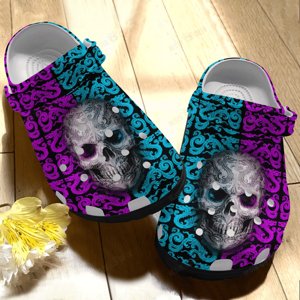 Dragon Skull Art Crocs, Personalized Crocs Classic Clogs