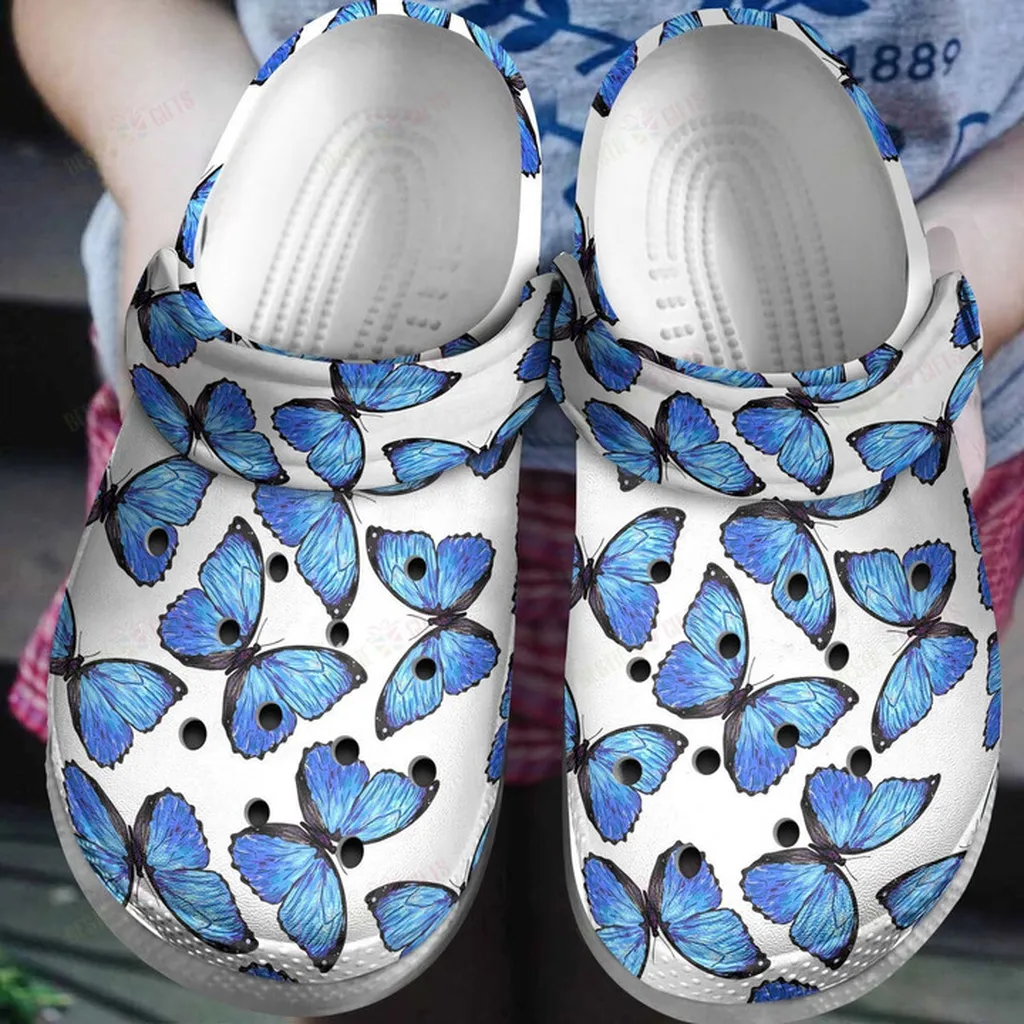 Dreamy Blue Butterflies Crocs Classic Clogs