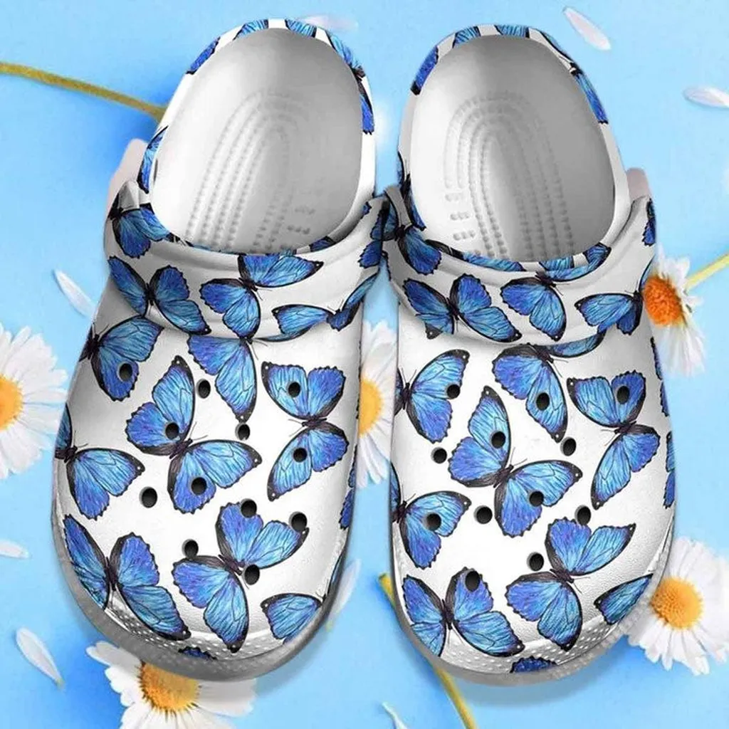 Dreamy Blue Butterflies Memory Crocs Classic Clogs