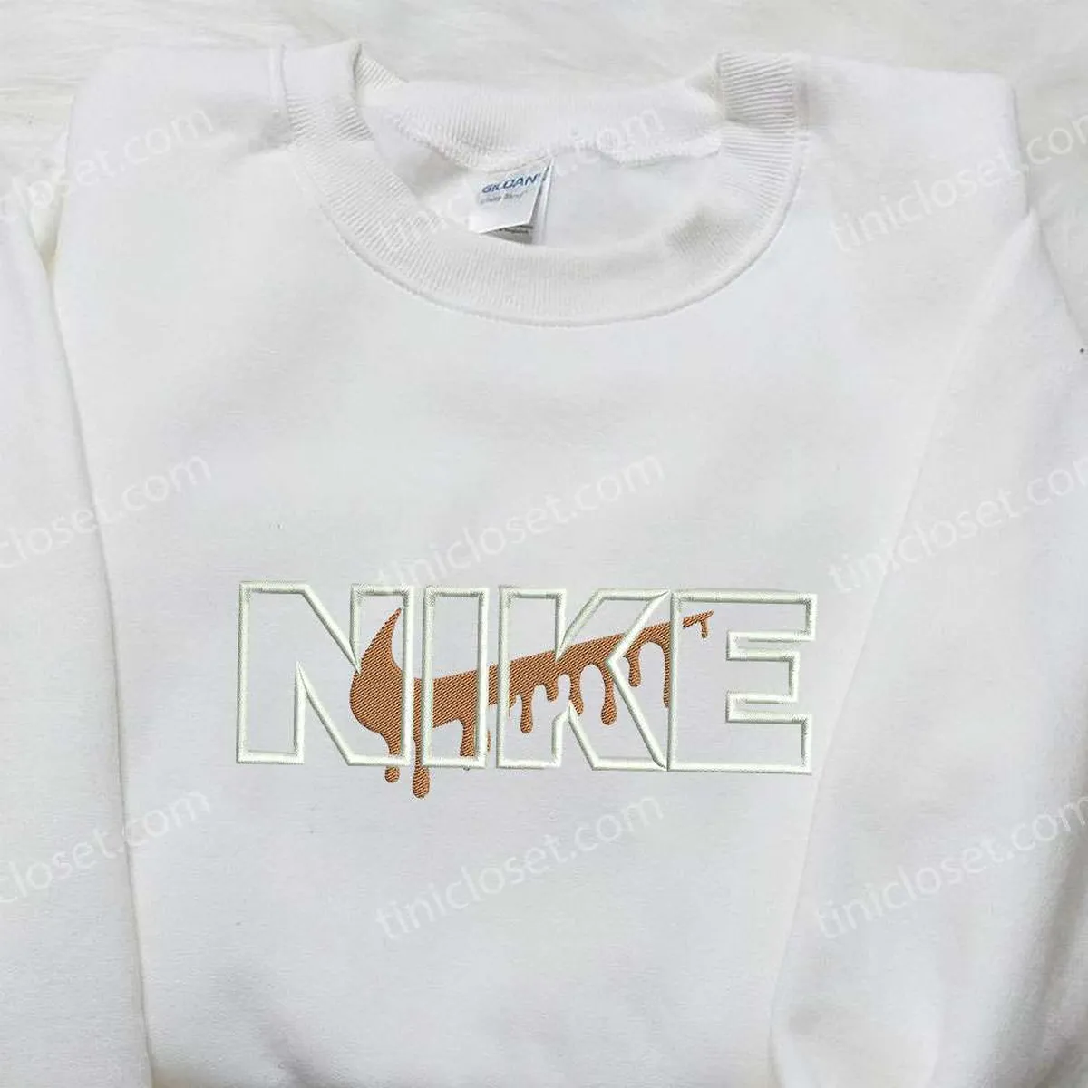 Drip x Nike Swoosh Embroidered Shirt, Gift For Son Embroidered Shirt, Custom Nike Embroidered Shirt