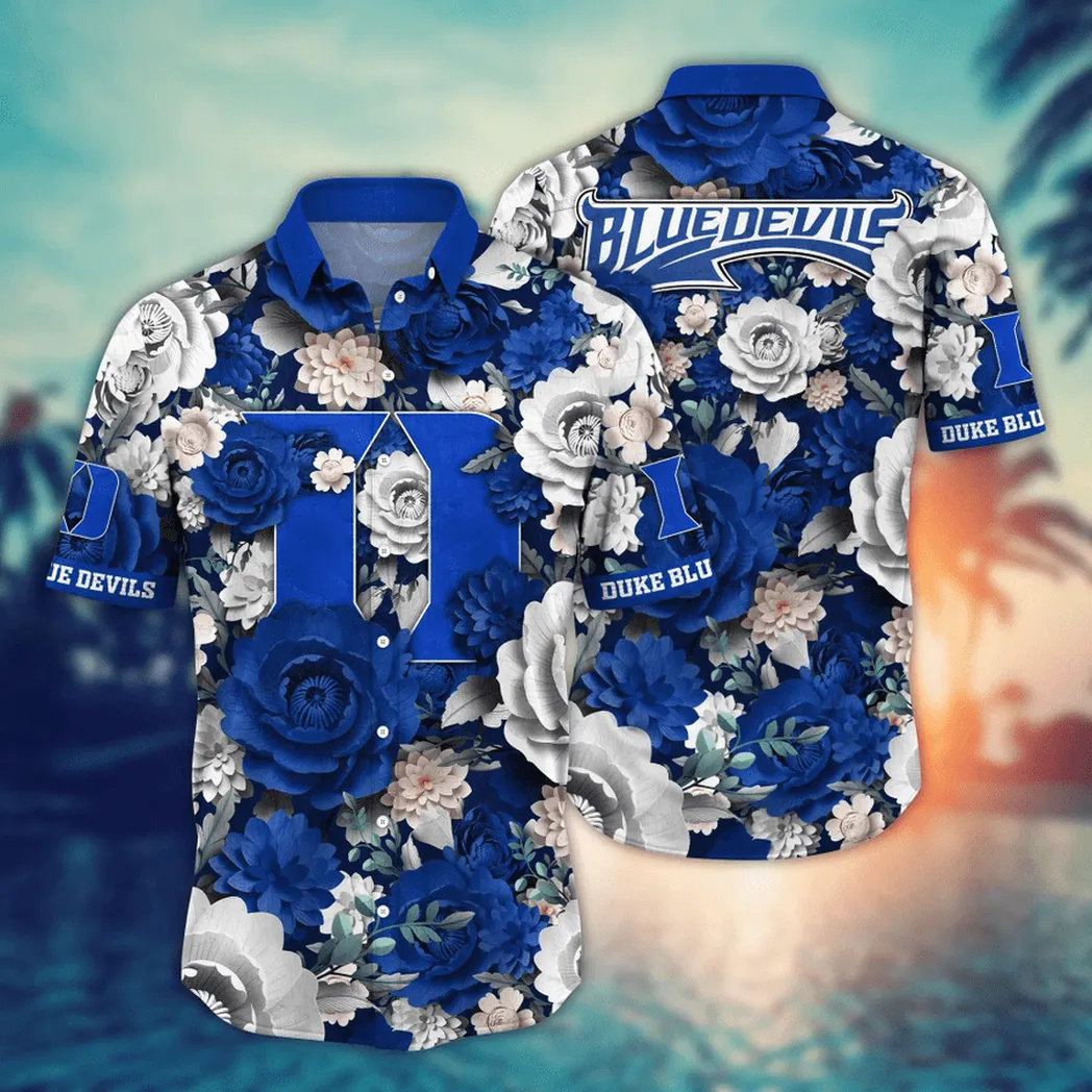 Duke Blue Devils NCAA Flower Aloha Hawaiian Shirt, Custom Summer Football Shirts VPHWA2451153679