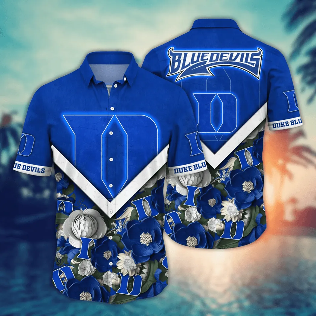 Duke Blue Devils NCAA Flower Aloha Hawaiian Shirt, Custom Summer Football Shirts VPHWA2451153698