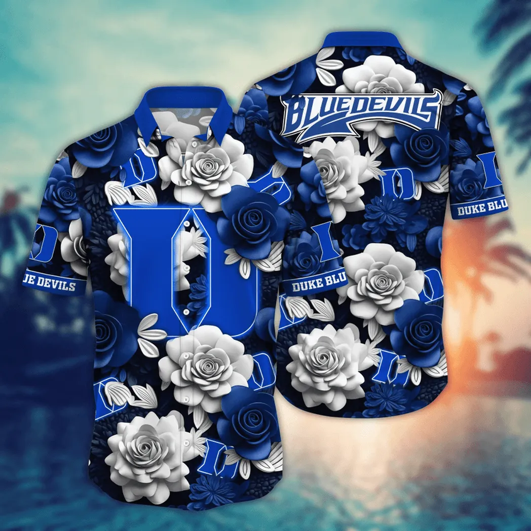 Duke Blue Devils NCAA Flower Aloha Hawaiian Shirt, Summer Football Shirts VPHWA2451153939