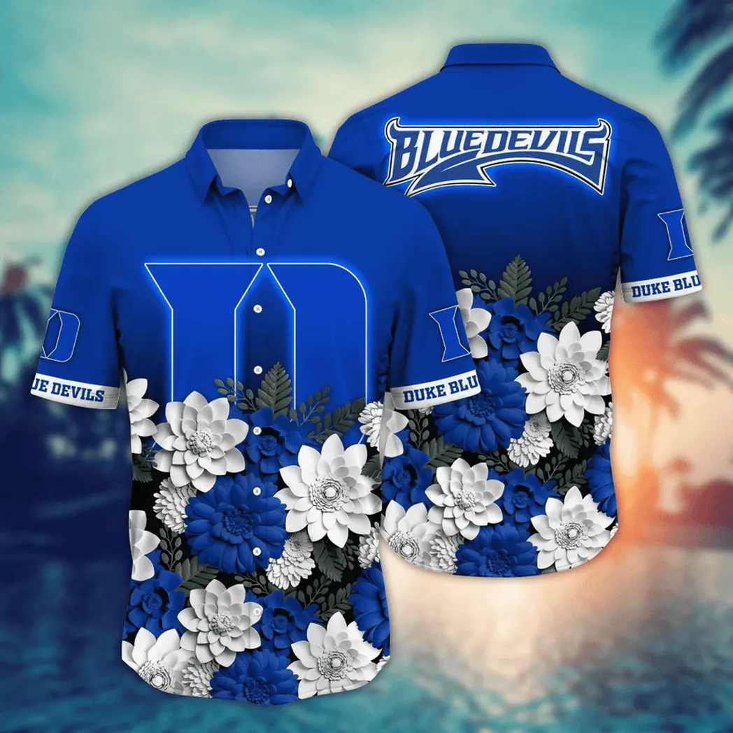 Duke Blue Devils NCAA Flower Aloha Hawaiian Shirt, Summer Football Shirts VPHWA2451155059