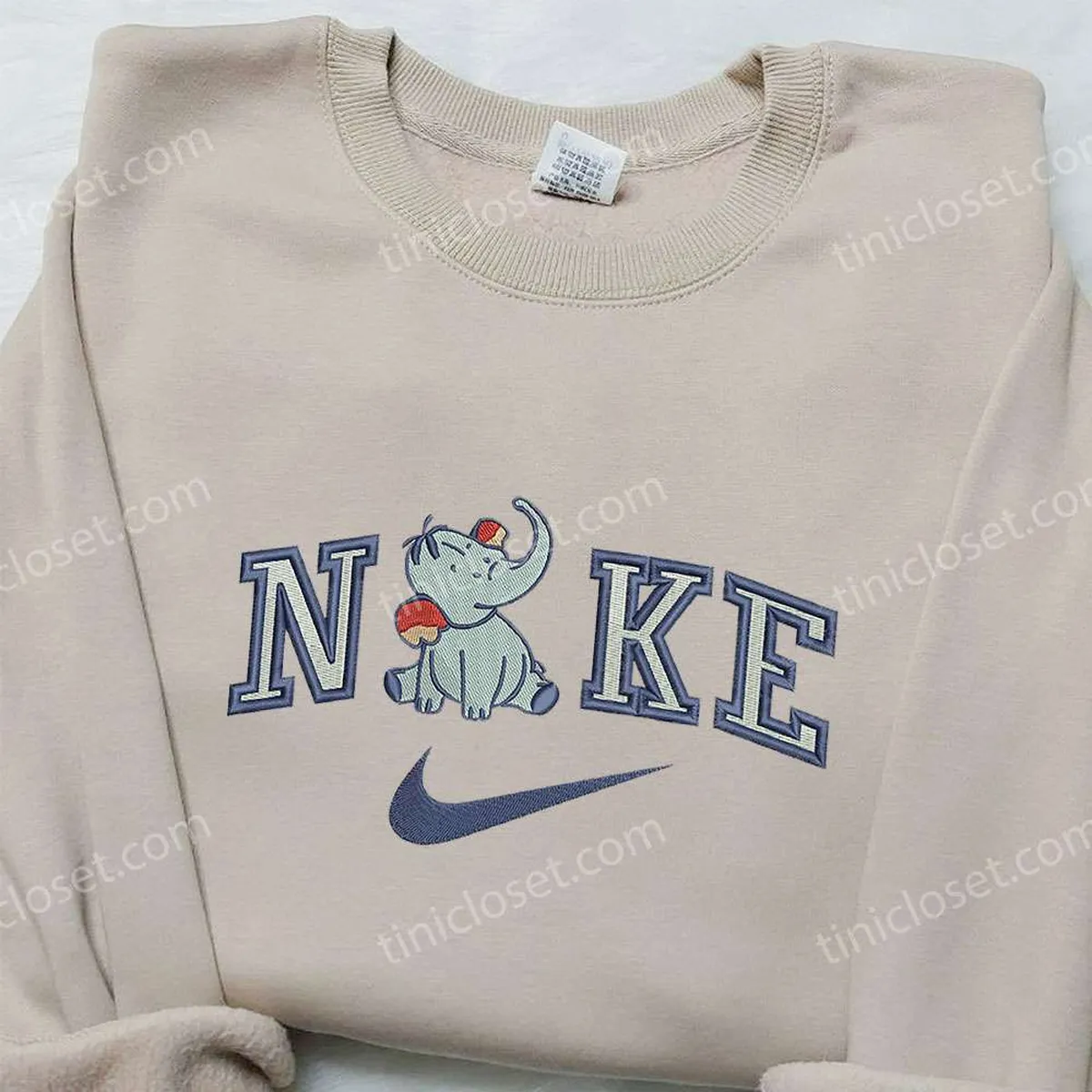 Dumbo Sit x Nike Embroidered Shirt, Dumbo Embroidered Shirt, Custom Nike Embroidered Shirt