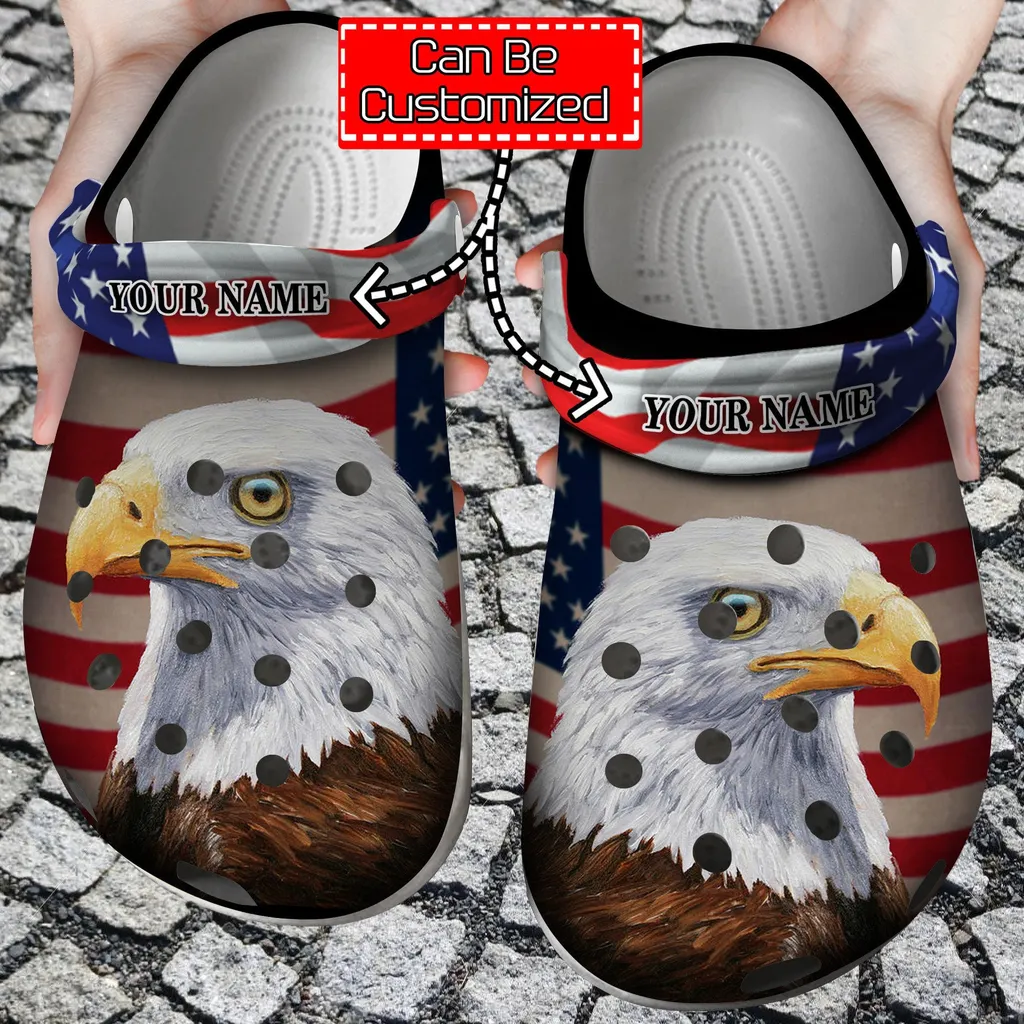 Eagle America Flag Veterans Gift Crocs Clog