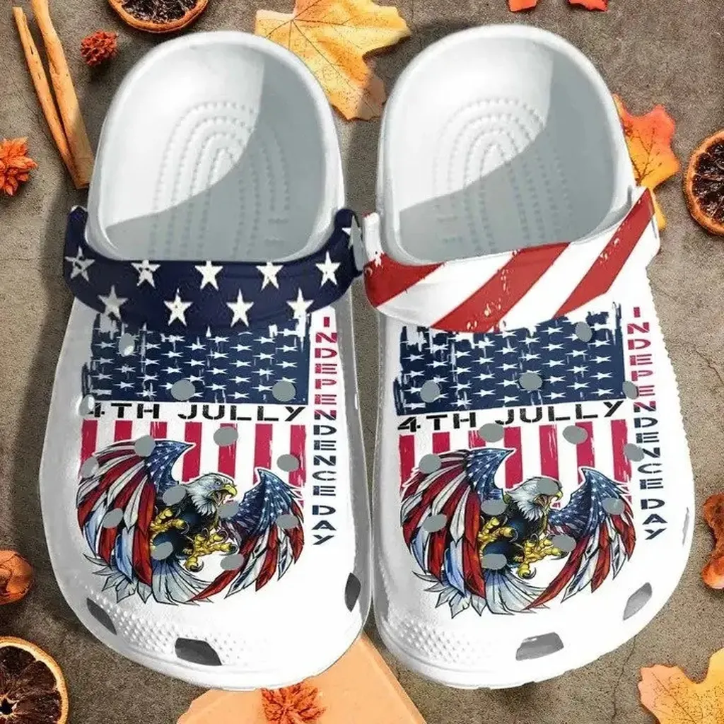 Eagle Usa 4Th July Independence Day Crocs Crocband Clogs