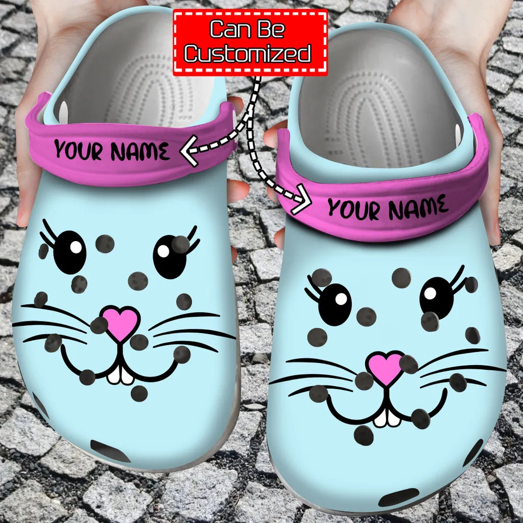 Easter Crocs - Personalized Cute Bunn Face Clog