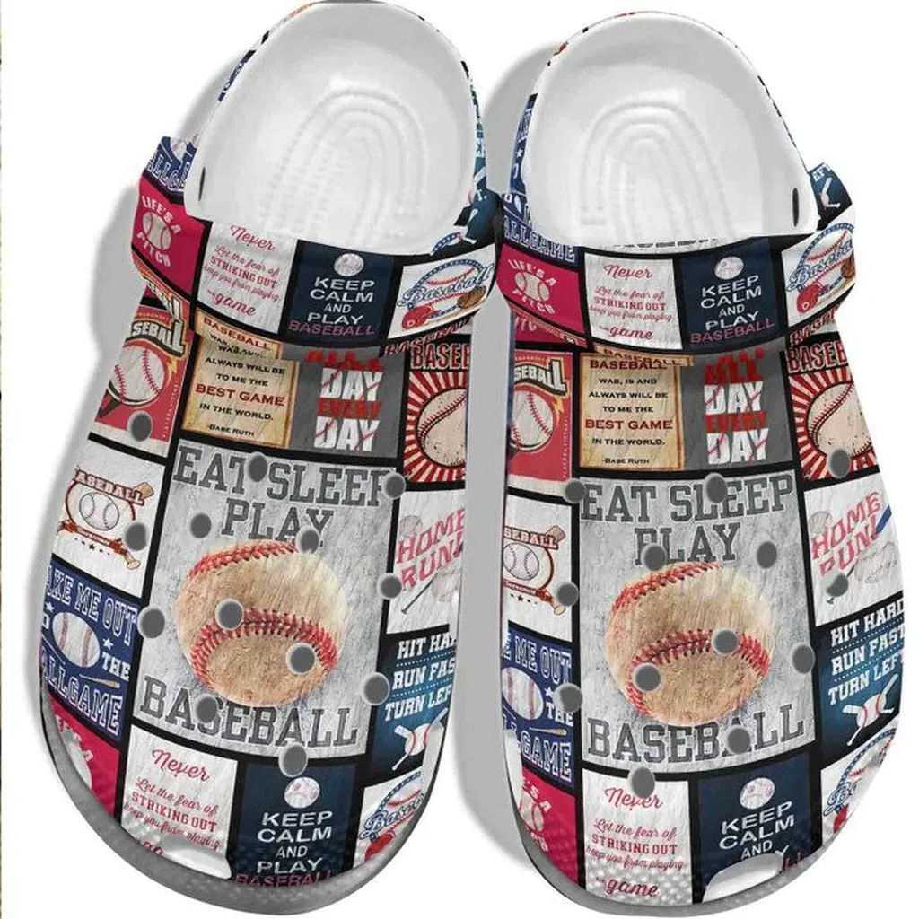 Eat Sleep Play Baseball Crocs Classic Clogs