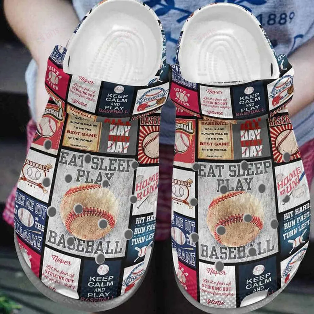 Eat Sleep Play Baseball Crocs Classic Clogs